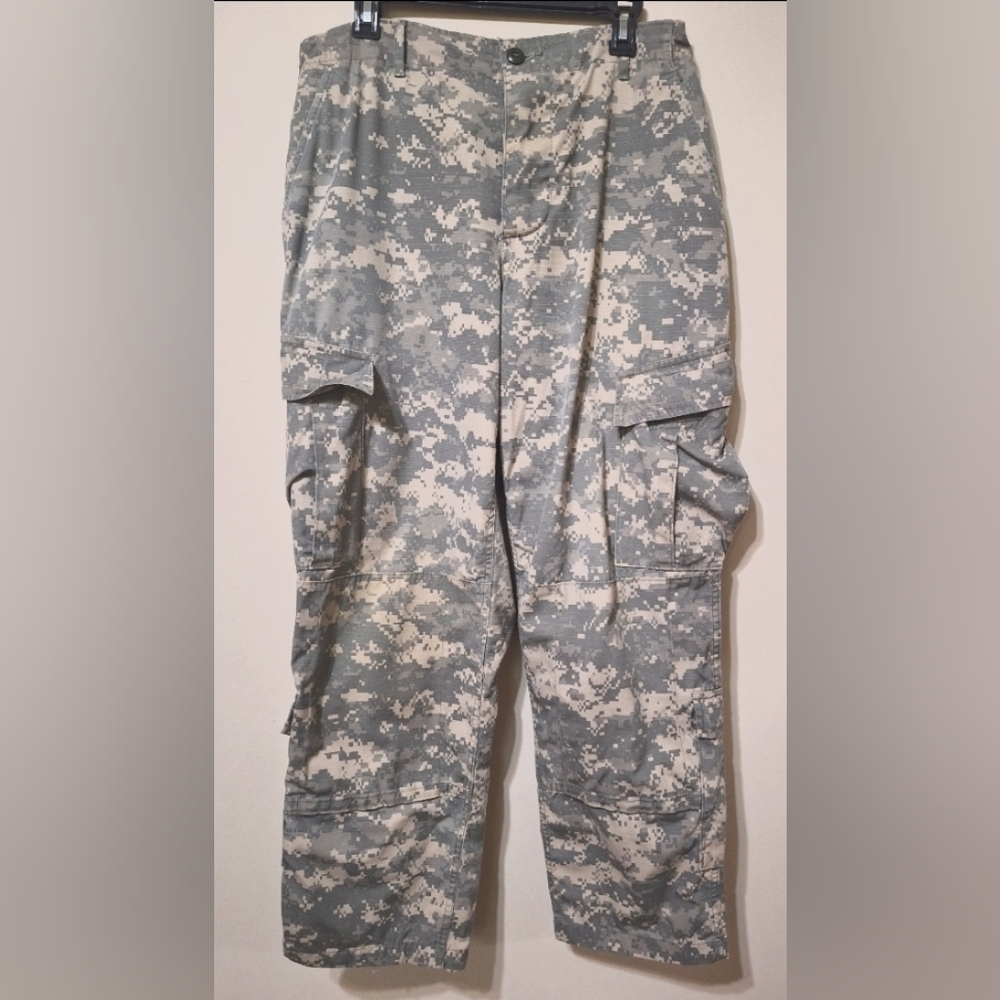 Women's Camouflage Army Combat Pants tan green wide leg high rise button fly